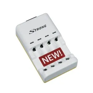 Încarcator STRONG pentru 4 baterii alkaline sau acumulatori (Ni-Cd, Ni-Mh)