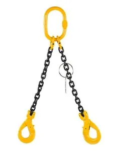 Sistem de ridicare din lant cu 2 brate cu carlige cu autoblocare