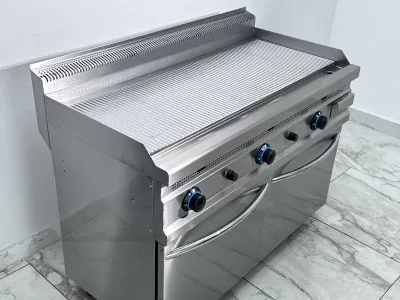 Gratar profesional, Ideal Inox cu placa striata de 120 cm, gaz natural, Linia 630