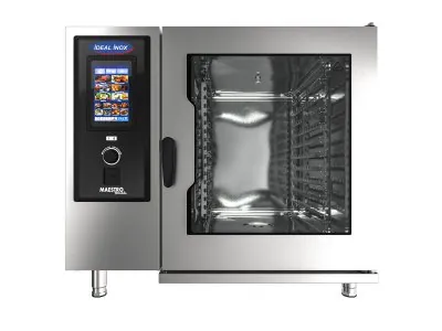 Cuptor gastonomic 20 GN 1/1sau 10 GN 2/1, ecran tactil, aburi si 5 functii de spalare, WIFI, USB, Ideal Inox, Gaz Natural