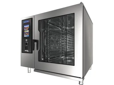 Cuptor gastonomic 20 GN 1/1sau 10 GN 2/1, ecran tactil, aburi si 5 functii de spalare, WIFI, USB, Ideal Inox, Butelie