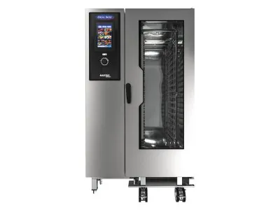 Cuptor gastonomic 20 GN 1/1, ecran tactil, aburi si 5 functii de spalare, WIFI, USB, Ideal Inox, Gaz Natural