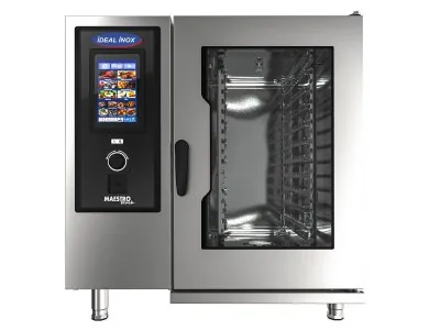 Cuptor gastonomic 10 GN 1/1, ecran tactil, aburi si 5 functii de spalare, WIFI, USB, Ideal Inox, electric