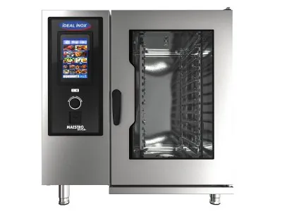 Cuptor gastonomic 10 GN 1/1, ecran tactil, aburi si 5 functii de spalare, WIFI, USB, Ideal Inox, electric