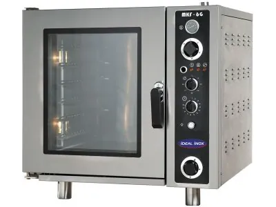 Cuptor profesional 6 tavi, Ideal Inox, convectie, Gaz Natural