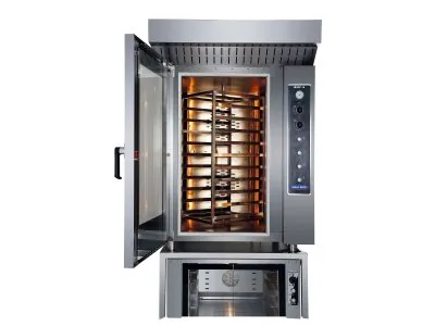 Cuptor rotativ cu convectie profesional, Ideal Inox, 10 tavi, electric, 380 V, hota inox si suport cuptor