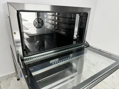 Convectomat electric cu functie de aburi 4 tavi GN 1/1 sau 600x400, Ideal Inox, 220 V, DIGITAL