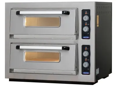 Cuptor profesional pizza 4+4 x 25 cm, Ideal Inox, doua camera