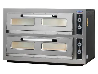 Cuptor profesional pizza 9 +9 x 30 cm, Ideal Inox, doua camere coacere