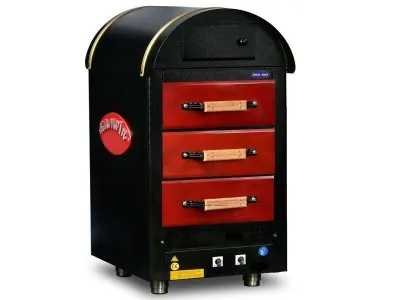 Cuptor profesional pe gaz pentru copt cartofii (Kumpir), Ideal Inox, 3 sertare