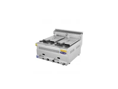 Friteuza profesionala de banc, Ideal Inox, 15 +15 l, Gaz Natural, Linia