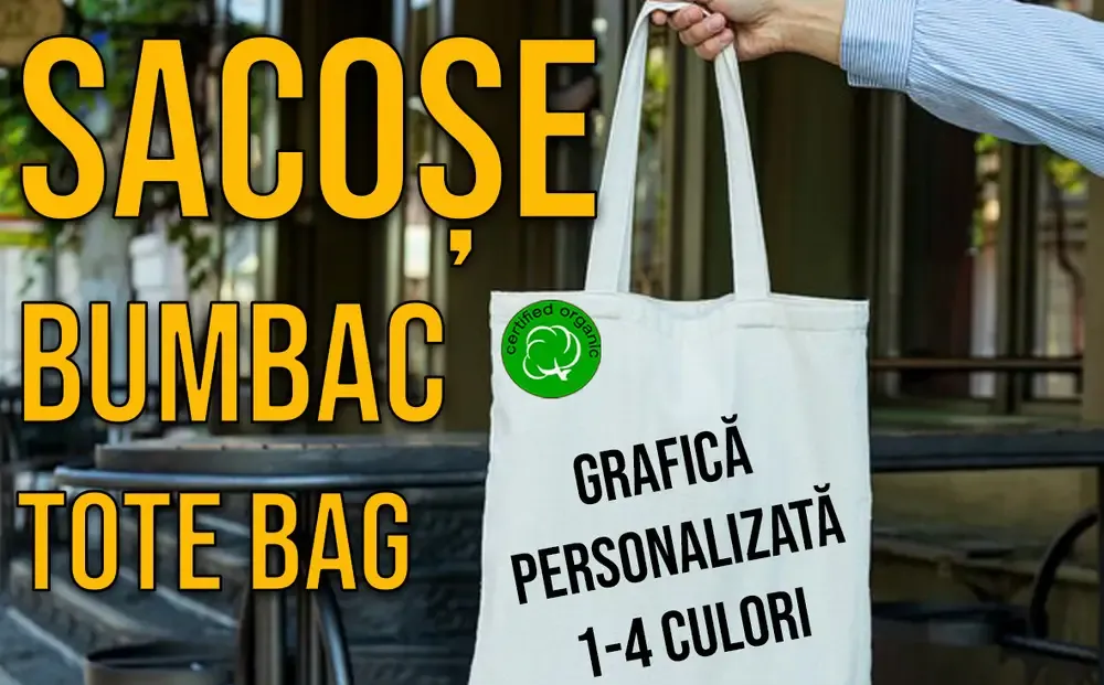 Sacose bumbac Tote bag Personalizare 1 - 4 culori