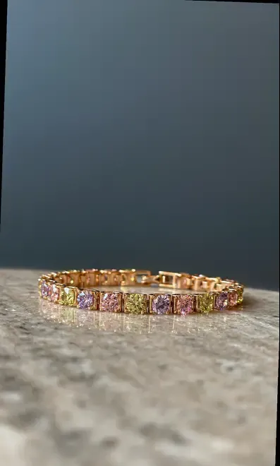 Bratara de tenis placata cu aur roz