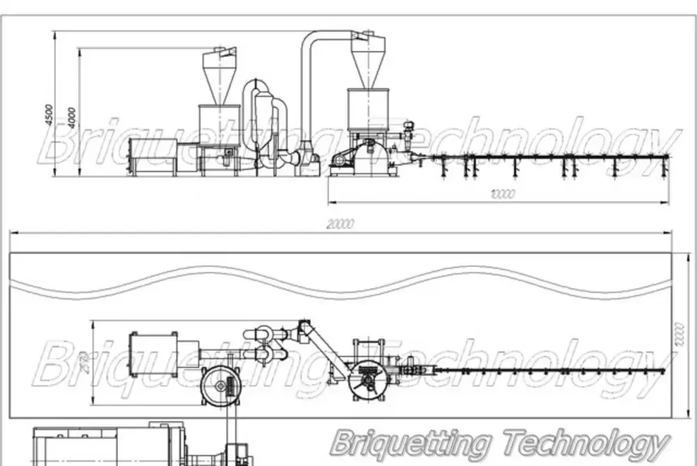 Linie completa brichetare brichete 300-400 kg/ora