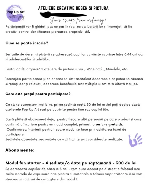 cursuri pictura si desen copii si adulti