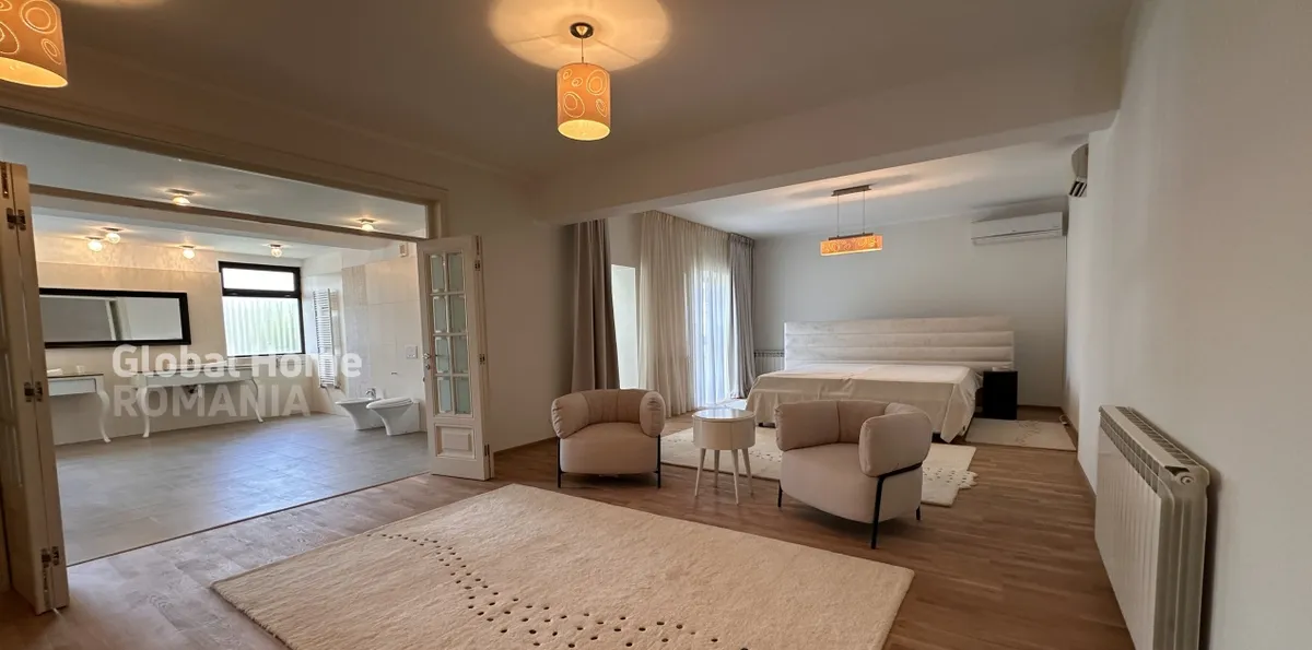 Herastrau apartament 4 camere terasa complet mobilat utilat parcare