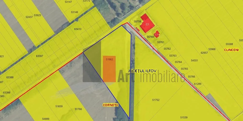 Cornetu Odoreanu teren toate utilitatile