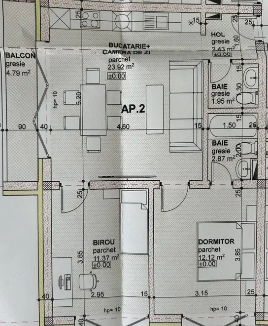 Apartament cu 3 camere in Bloc Nou