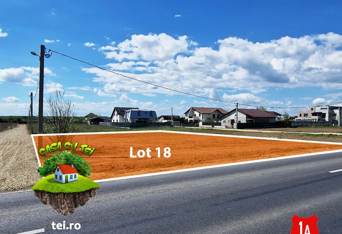 Crevedia Casa cu Tei teren langa padure intrare DN1A