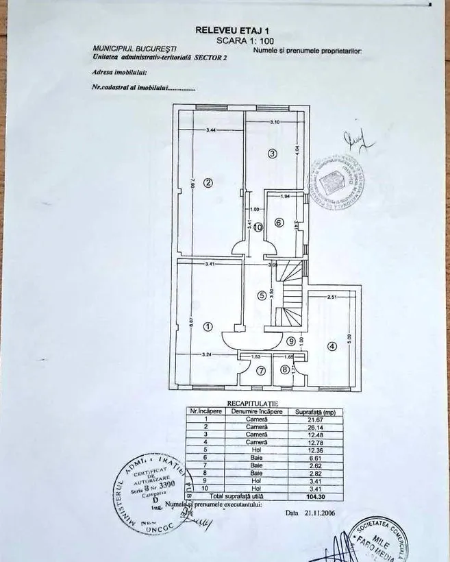 Piata Muncii Calea Calarasilor vila 12 camere suprafata 370mp curte 150mp