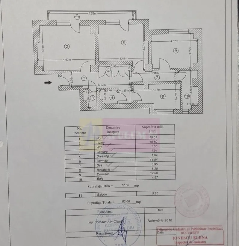Vanzare apartament 3 camere Unirii Fantana mare metrou
