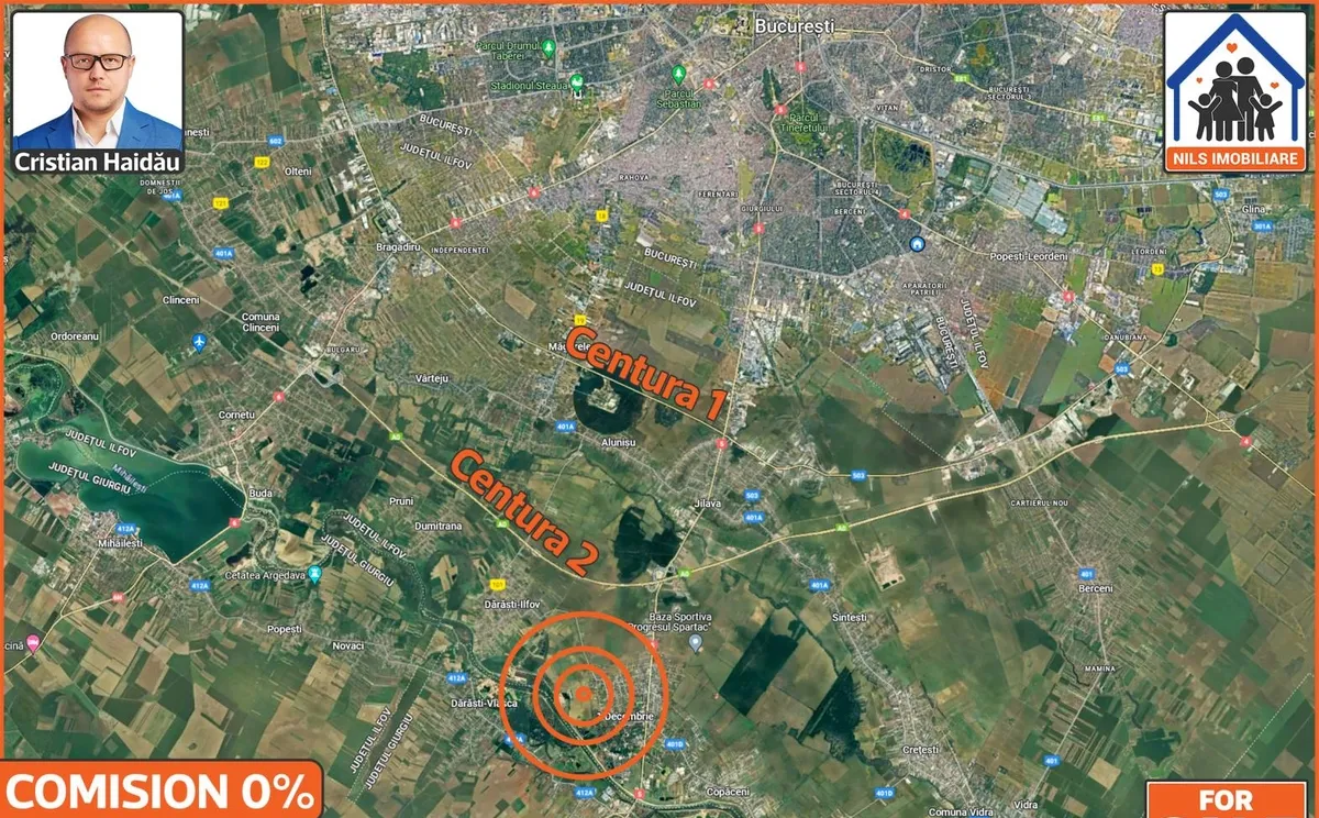 1 Decembrie Ilfov teren intravilan construibil 2 x 1 190 mp