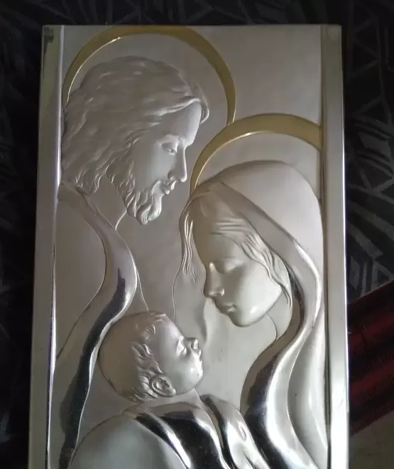 Icoana lemn cu imbracatura metalica