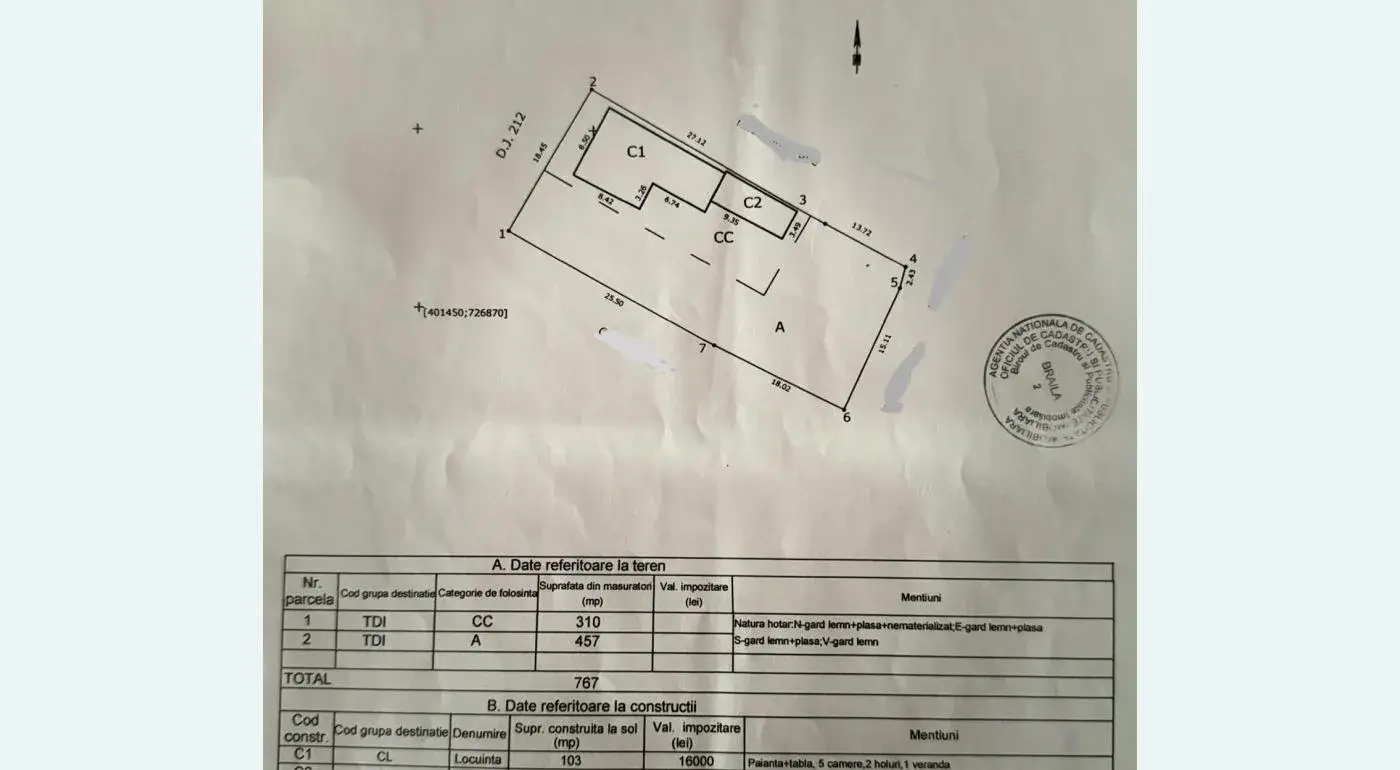 TEREN PE COLT STRADA PRINCIPALA 767 MP CENTRAL GROPENI