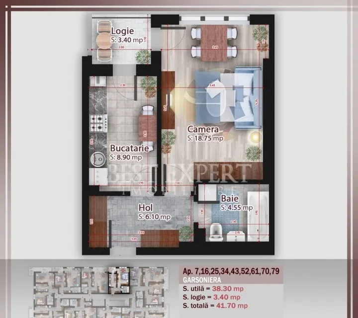 Garsoniera ideal investitie 600 m stb