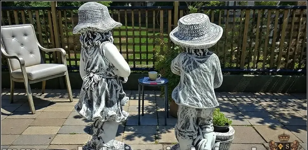 Set doua statuete gradinari gri model S90