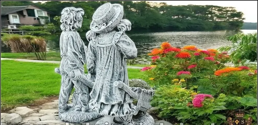 Set statuete gradinari gri patinat model J6 J7