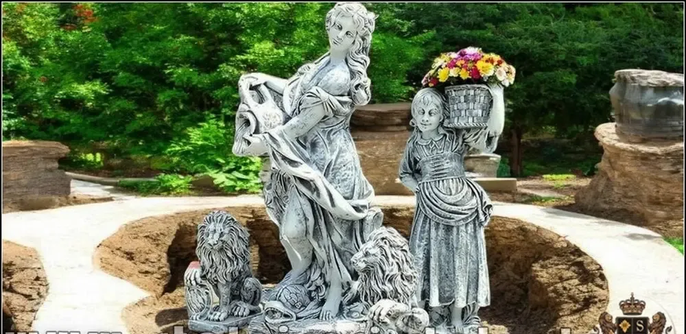 Set cinci statuete gri patinat model S94