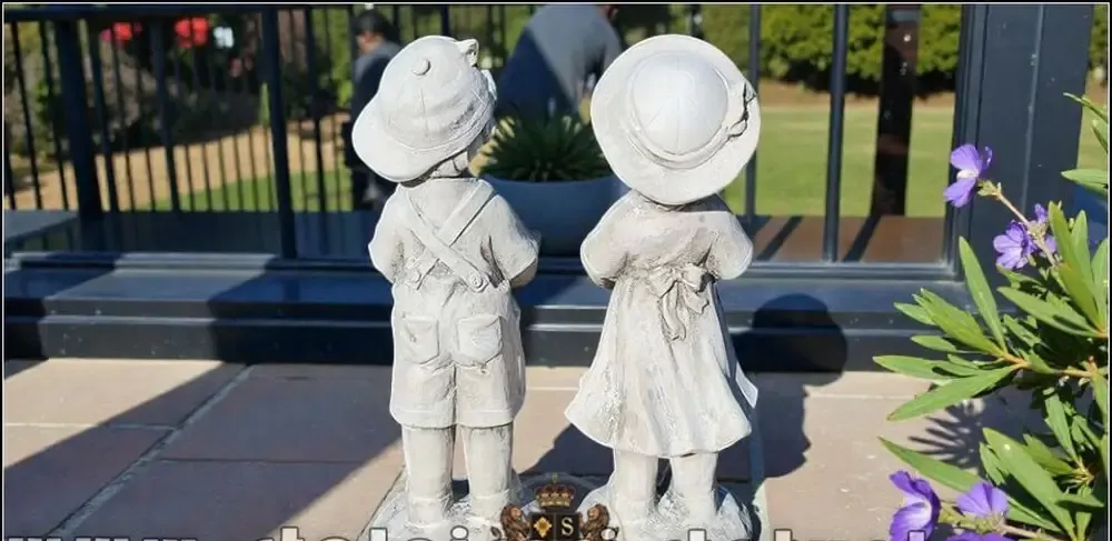 Statuete hranitoare de pasari gri antichizat model S111