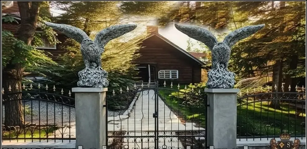 Set statuete vulturi pe stanca beton model S35