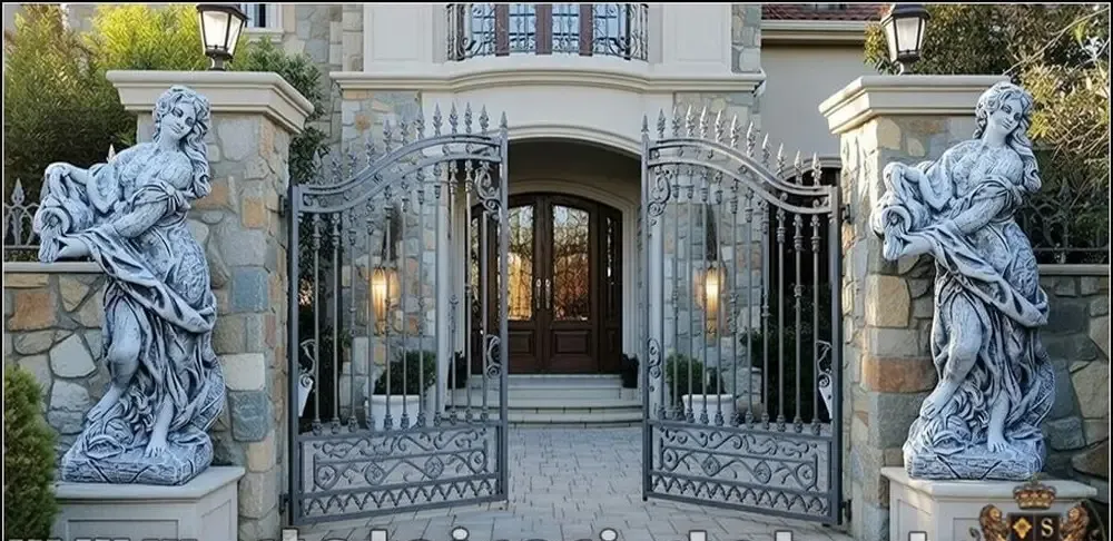 Statueta domnita cu ulcea gri patinat model S16