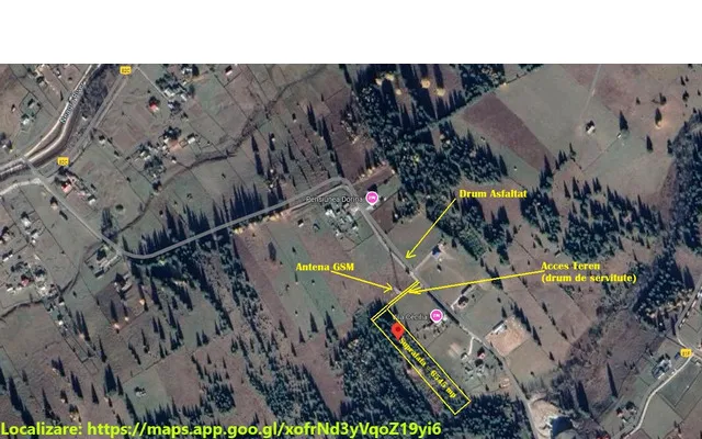 Vatra Dornei - Saru Dornei Teren S 6450 mp La 13 km de Vatra Dornei si la 6 km de