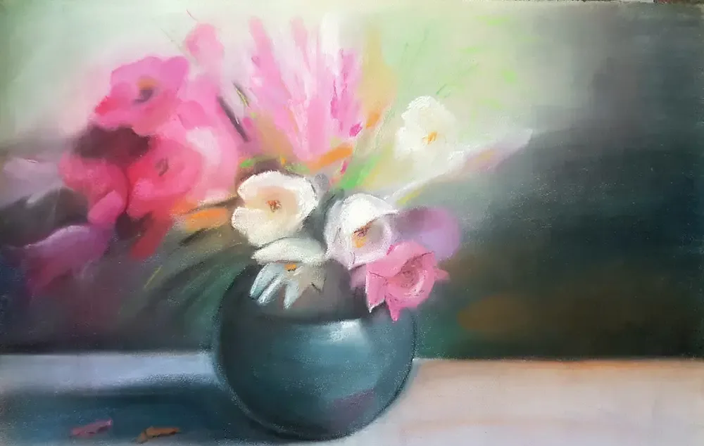 Tablouri picturi in pastel cu flori