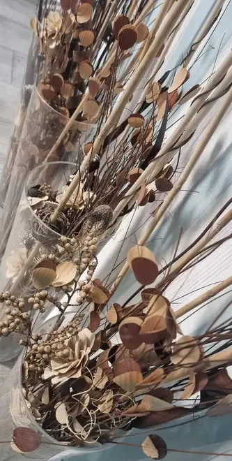 Vaza Sticla amp Flori Decorative