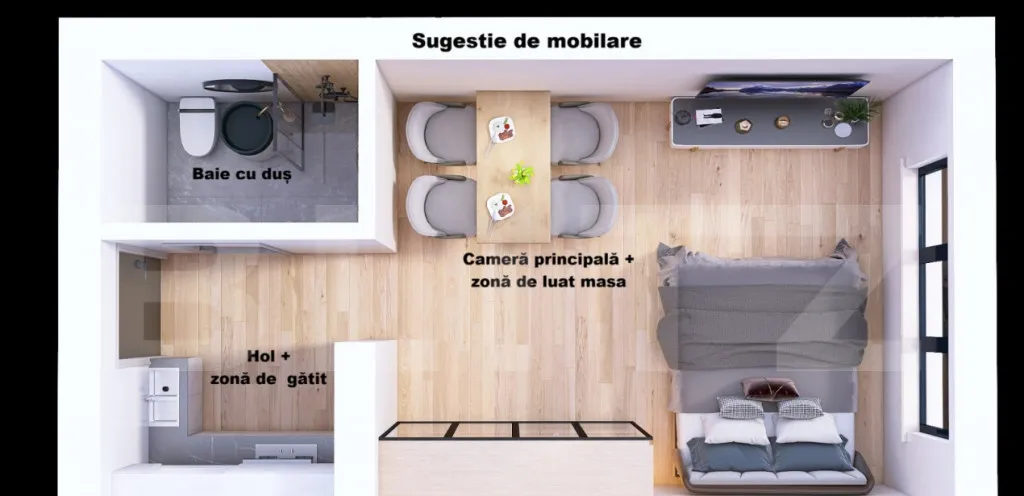 Camera de camin renovata complet cu baie proprie