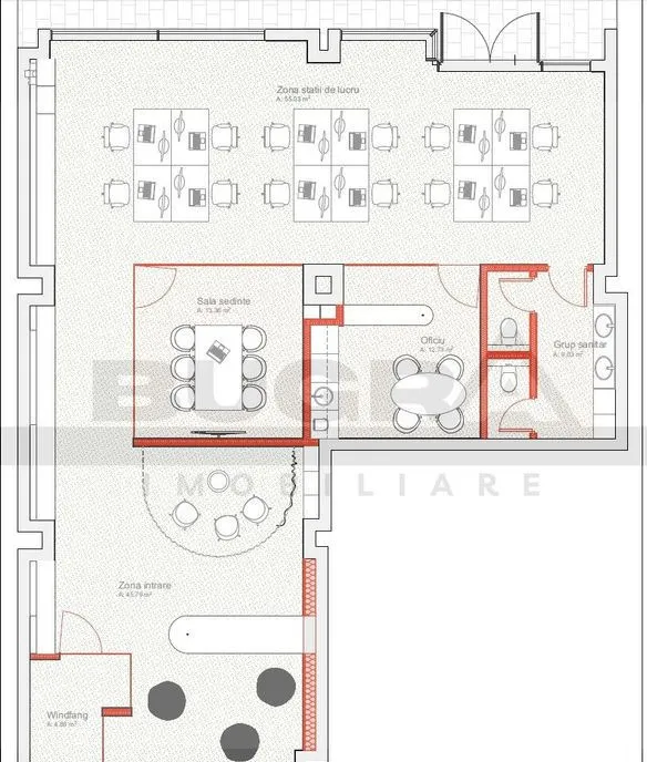 Spatiu de birou premium 150 mp zona brd Marasti