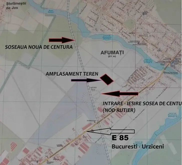 Oferta inchiriere teren Afumati la nod centura Autostrada A0 comercial