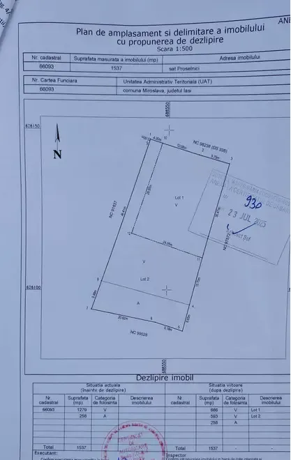 Vanzare/ schimb teren intravilan Proselnici com Miroslava