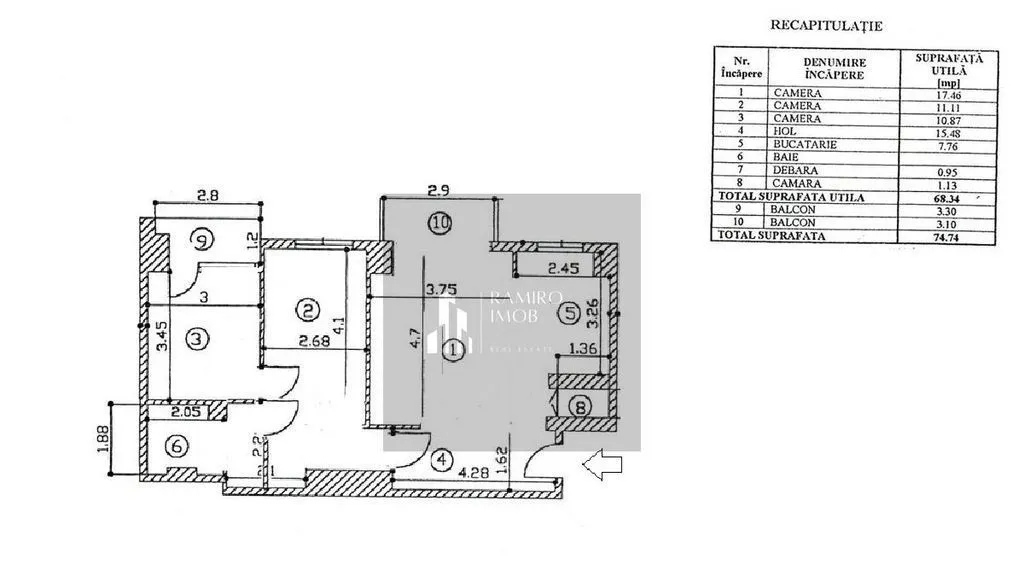 Apartament 3 camere 75mp bd Alexandru Obregia Bercen