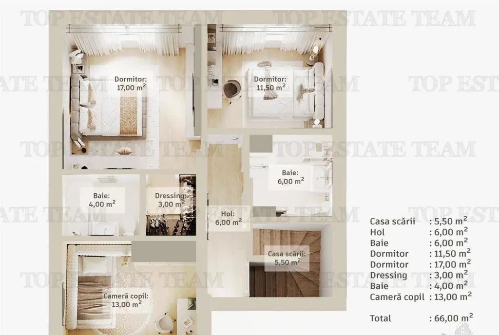 Vila 5 camere incalzire in pardoseala P 1 M t