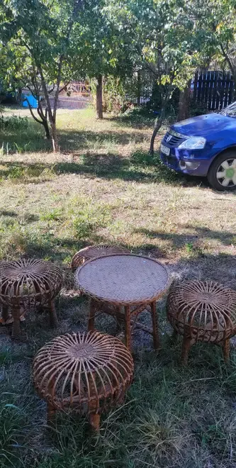 Vand 4 scaune si o masuta rachita