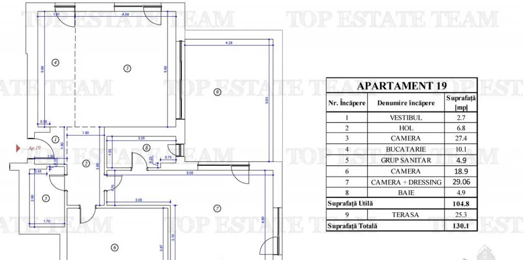 Apartament 3 camere bloc nou de in Voluntari