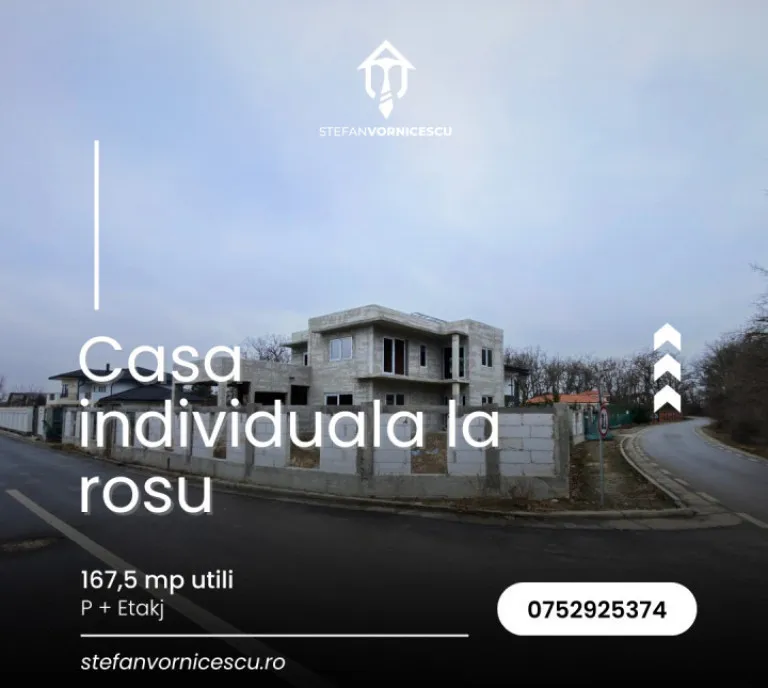 Casa individuala de vanzare - la rosu 167 mp utili