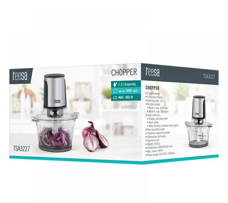 Tocator electric Teesa TSA3227 400W 1 5L 4 lame