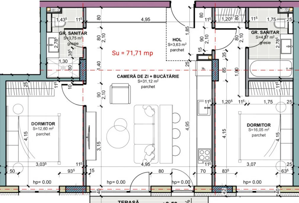 Apartament 3 camere 2 bai 0 comision terra Oasului