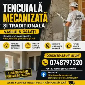 Tencuiala mecanizata si traditionala – nisip + Multibat sau nisip si ciment